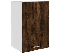 Gecheer Wall Cabinet, Kitchen Storage Cupboard, Hanging Bathroom Cabinet, Floating Home Organizer Unit with Doors and Shelves Smoked Oak 39.5x31x60 cm Engineered Wood