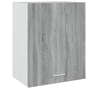 Gecheer Wall Cabinet, Kitchen Storage Cupboard, Hanging Bathroom Cabinet, Floating Home Organizer Unit with Doors and Shelves Grey Sonoma 50x31x60 cm Engineered Wood