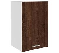 Gecheer Wall Cabinet, Kitchen Storage Cupboard, Hanging Bathroom Cabinet, Floating Home Organizer Unit with Doors and Shelves Brown Oak 39.5x31x60 cm Engineered Wood