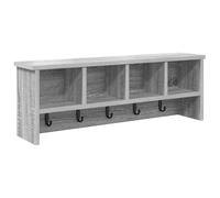 Gecheer Wall-Mounted Coat Rack with Shelf Wall-mounted with Storage Grey sonoma 75 x 16 x 26 cm Wall-mounted coat rack Model874320