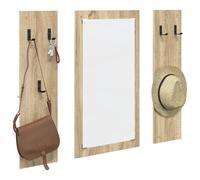 Gecheer Wall-Mounted Coat Rack with Storage - Sonoma Oak, 96 x 1.5 x 90 cm - Engineered Wood - Easy Assembly Model874533