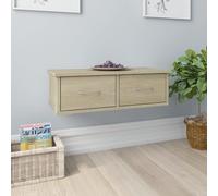 Gecheer Wall-mounted drawer shelf Sonoma oak 60x26x18.5 cm wood-based material Wall racks and ledges Model800588