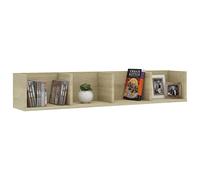 Gecheer Wall Shelf FLoating CD Wall Rack DVD Storage Shelf Book Display Shelf CD Unit Shelf Organiser Sonoma Oak 100x18x18 cm Engineered Wood