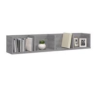 Gecheer Wall Shelf FLoating CD Wall Rack DVD Storage Shelf Book Display Shelf CD Unit Shelf Organiser Grey Sonoma 100x18x18 cm Engineered Wood