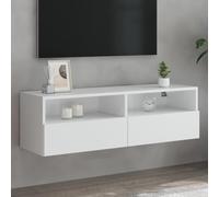 Gecheer Wall TV Units Wall-mounted TV Cabinets Wooden Floating TV Stand Sideboard Multimedia Entertainment Living Room Furniture Storage Unit White 100x30x30 cm Engineered Wood Type1