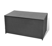 Gecheer Waterproof PE Rattan Outdoor Storage Chest, Black, 120x50x60cm - Ideal for Garden Cushions and Toys Model 42498