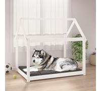 Gecheer White Solid Pine Wood Dog Bed, 111 x 80 x 100 cm, Rustic Design, Comfortable Resting Spot Model822218