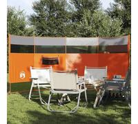 Gecheer Windbreak Camping Windbreak, Polyester with a PU coating Grey and Orange 366x152x152 cm Waterproof Beach Camping Caravan Holiday Sun Screen Shelter Tall Wind Break