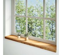 Gecheer Window Sills 2 pcs Light Brown 140x20x2 cm Solid Wood Oak Window sill Model4009139