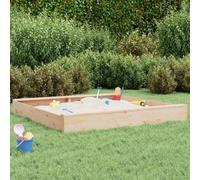 Gecheer Wood Sand pit Garden Sand Box Sandbox with Seats Square Solid Wood Pine