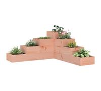 Gecheer Wooden Raised Bed Garden Planter Box 4-Tier Display Planter Bed for Flowers Vegetables Herbs Home Garden Patio Ground Decor 80.5x79x36 cm Solid Wood Douglas