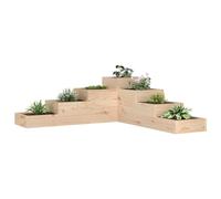 Gecheer Wooden Raised Bed Garden Planter Box 4-Tier Display Planter Bed for Flowers Vegetables Herbs Home Garden Patio Ground Decor 106x104.5x36 cm Solid Wood Pine