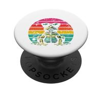 Geckin' Out Gecko Design | Geckos Vintage Sunset Retro Gecko PopSockets Adhesive PopGrip