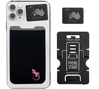Gecko Adhesive Phone Wallet & RFID Blocking Sleeve, a Stick-On Stretchy Spandex Card holder Universally fits most Cell Phones & Cases. Xtra Tall Pocket Totally Covers Credit Cards & Cash (PINK GECKO)