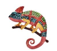 Gecko Brooches For Women Unisex 4-color Shining Lizard Animal Brooch Pins,blue