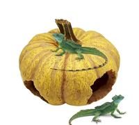 Gecko Cave - Pumpkin Shaped Resin Cave as Shelter Turtle Shelter for Gecko, Bearded Dragon, King , Dwarf Bearded Dragon, Turtle, Amphibians, Terrarium, Quarantine Box