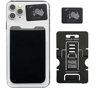 Gecko Credit Card Holder for Phone Case - Black Stretch Wallet Stick On - Adhesive Back of Phone Wallet with Bonus Stand & Screen Cleaner - Minimalist Gift for Travelers