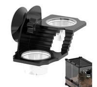 Gecko Feeding Ledge | Reptile Water Dish - Feeding Cup, Suction Cup Feeder, Terrarium Bowl for Bearded Dragon Lizard Chameleon Spider Tortoise