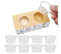 Gecko Feeding Tray | Magnetic Bowl with 10 Feeders, Double Bowl Terrarium Accessories - for Pets Turtle Spider Bearded Dragon Frogs