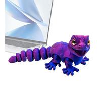 Gecko Figurine - 3D Printed Lizard Model, 14 x 5.8 cm Authentic Animal Sculpture | Flexible Gecko Animal Figurine with Ease, 3D Printed Chameleon for Boys Girls Gold Room