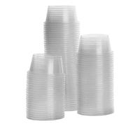 Gecko Food and Water Cups,Reptile Feeder Bowls,100Pcs Transparent Gecko Food Cups,Plastic Dish Gecko Food Water Containers for Lizard and Other Small Pet Ledge Accessories Supplies