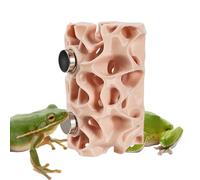 Gecko Habitat - Lizard Perches, 1 Pack Resin Bunker for Vivariums, Suction Sleeves with Natural Surfaces, Vivarium Decoration, Climbing Outpost for Toads, Newts and Skinks