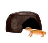 Gecko Hides Shelter, Amphibians Humidifying Hideaway, 11.81x7.87x5.91 Inches, Retaining Resin Build, Safe Enclosure Design for Turtle, Snake, Frog Comfort, Black and Brown