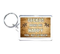 Gecko Keyring Gift - Geckos Make Me Happy You Not So Much - Novelty Keyring - Fun Gift - Great Gift Or Present