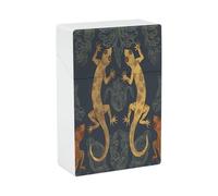 Gecko Lizards Cigarette Case Stylish Lightweight Pocket Holder Case for Smoke Waterproof Cigarette Dispenser Cigarettes Accessories for Outdoor Camping Hiking