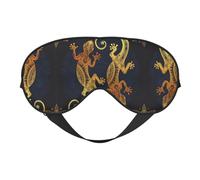 Gecko Lizards Print Soft Eye Mask â€“ Elastic Nighttime Shade, Light-Proof Blindfolds for Plane, Yoga, Travel