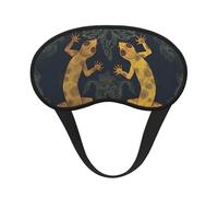 Gecko Lizards Sleep Mask for Side Sleeper Eye Mask for Sleeping Light Blocking Soft Breathable Sleep Eye Mask for Women Men Adjustable Elastic Strap Travel Nap Blackout Eye Shade Cover