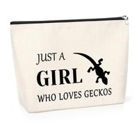 Gecko Lover Gift Makeup Bag Funny Bearded Dragon Gift for Geckos Pet Lovers Reptile Gecko Owner Gift Leopard Lizard Owner Gifts Geckos Gifts Idea Animal Themed Presents Cosmetic Bag