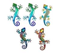 Gecko Outdoor Wall Decoration, Acrylic Lizard Art Garden Sculptures, Fade Resistant Flat Coloured Animal Figures Decoration for Garden, Patio, Balcony, Home & Outdoor Use