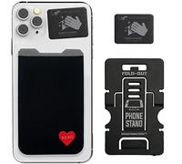 Gecko Phone Wallet with Strap - Heart XOXO Phone Wallet Stick On - Adhesive Slim Wallet with Bonus Stand & Screen Cleaner