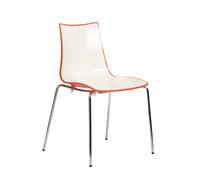 Gecko shell dining stacking chair with chrome legs - orange