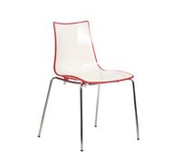 Gecko shell dining stacking chair with chrome legs - red