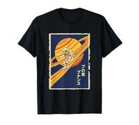 Gecko Space Saturn Ring Surfer Astronaut Japanese T-Shirt
