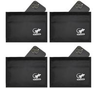 Gecko Travel Tech Faraday Bag Anti-Tracking GPS RFID Car Key Signal Blocker Wallet Shielding Pouch Protective Case for Cell Phone Car Key FOB, Data Privacy, Electronic Device Security, 4 PACK - BLACK