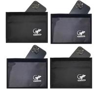 Gecko Travel Tech Faraday Bag Anti-Tracking GPS RFID Car Key Signal Blocker Wallet Shielding Pouch Protective Case for Cell Phone Car Key FOB, Data Privacy, Electronic Device Security, 4 PACK - BLACK