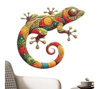 Gecko Wall Art - 30x27.3x0.1cm Gecko Wall Art Decor Outdoor Decorations | Iron Waterproof Colorful Sculpture Home Decoration | Metal Garden Statues For Yard Fence Patio Indoor Outdoor