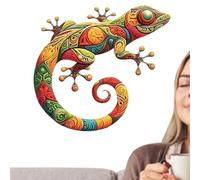 Gecko Wall Decor - Gecko Metal Art Wall Decor | Colorful Iron Sculptures Artwork Garden Figurines, Yard Statues for Indoor Outdoor Patio Fence Mom Dad Birthday