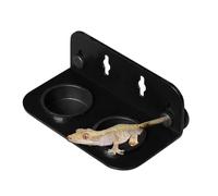 Gecko Water Bowl - Suction Cup Double Tray Feeder | Portable Reptile Feeding Bowl - Snake Chameleon Bearded Dragon Leopard Frog Hermit Crab Terrarium Tank Pet Accessory Stable Design