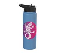 Gecko with Golden Fingers Crested Gecko Reptile Lizard Pet Stainless Steel Insulated Water Bottle