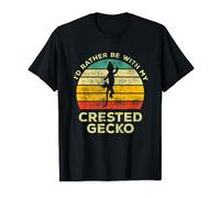 Geckos Vintage Gift I'd Rather Be With My Crested Geckos T-Shirt