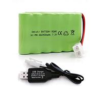 Gecoty® 7.2 V 2400 mAh rechargeable Ni-MH AA battery pack with charging cable (KET 2P plug)