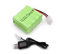 Gecoty® 9.6V Battery Pack, 2400mAh Rechargeable Ni-MH AA Battery Pack with KET 2P Plug and Charge Cable for RC Turck RC Tank RC Battleship