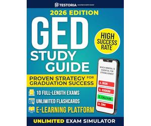 GED Study Guide: Includes 10 Full-Length Tests + Unlimited Practice via a GED E-Learning Platform - Based on the Latest Test Standards for Adult and ESL Learners