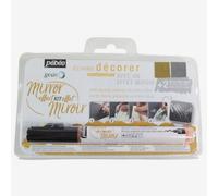 Gedeo : Gilding Mirror Effect Leaves & Glue Marker Set : Gold & Silver