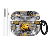Gedicht Airpods Pro Case, Soft Basketball Pattern TPU Case, Shockproof for Airpods Pro 2/1 Gen, Cleaner Kit & Keychain - Orange
