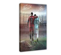 GeDiz Messi Ronaldo Poster Canvas Poster Bedroom Decor Sports Landscape Office Room Decor Gift Frame-style 08x12inch(20x30cm)